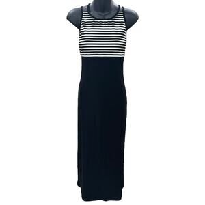 90s City Triangles B&W Striped Maxi Dress